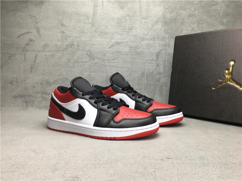 2022 Air Jordan 1 Low Black Red White Low Shoes - Click Image to Close